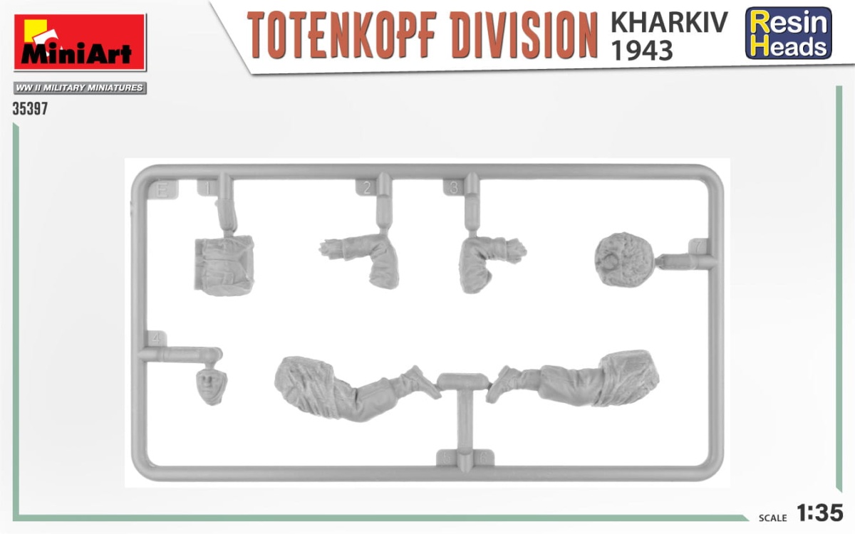 Zdjęcie dodatkowe produktu Totenkopf Division. Kharkov 1943. Resin Heads 1:35 MiniArt 35397