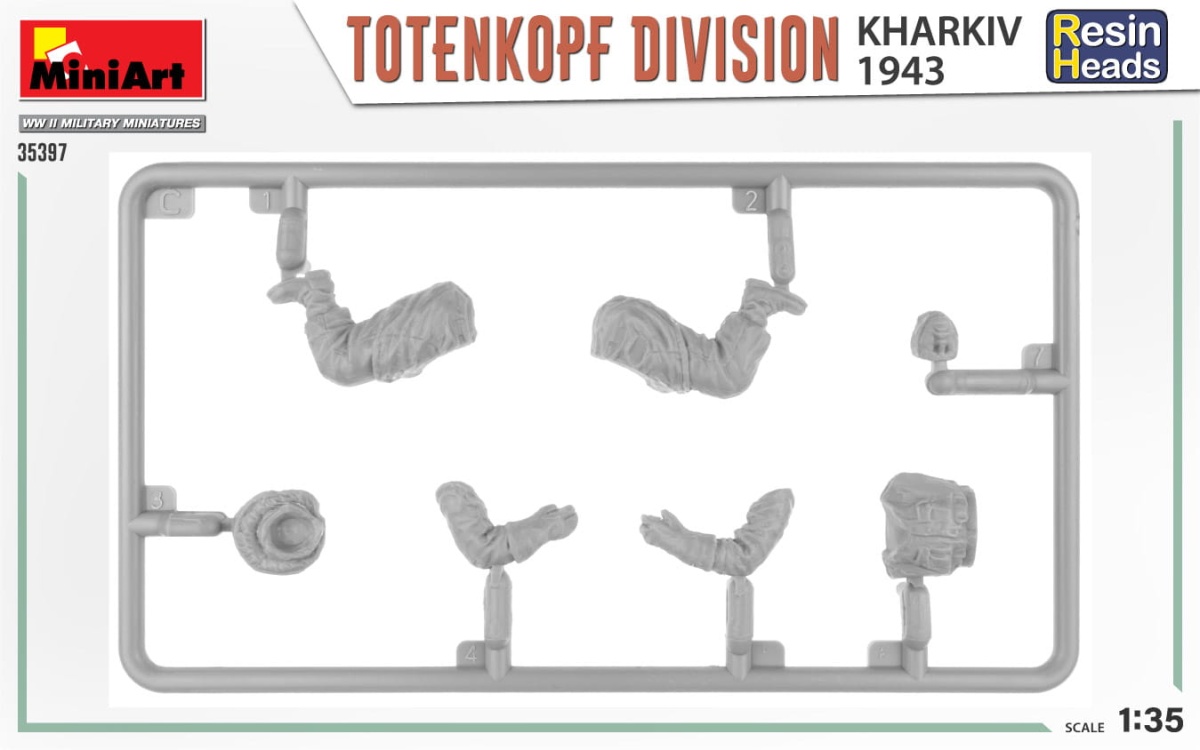 Zdjęcie dodatkowe produktu Totenkopf Division. Kharkov 1943. Resin Heads 1:35 MiniArt 35397