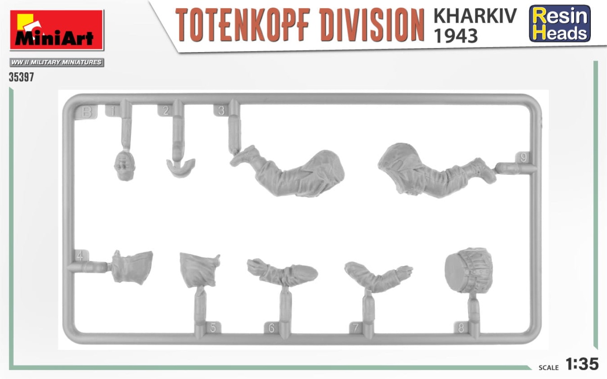 Zdjęcie dodatkowe produktu Totenkopf Division. Kharkov 1943. Resin Heads 1:35 MiniArt 35397