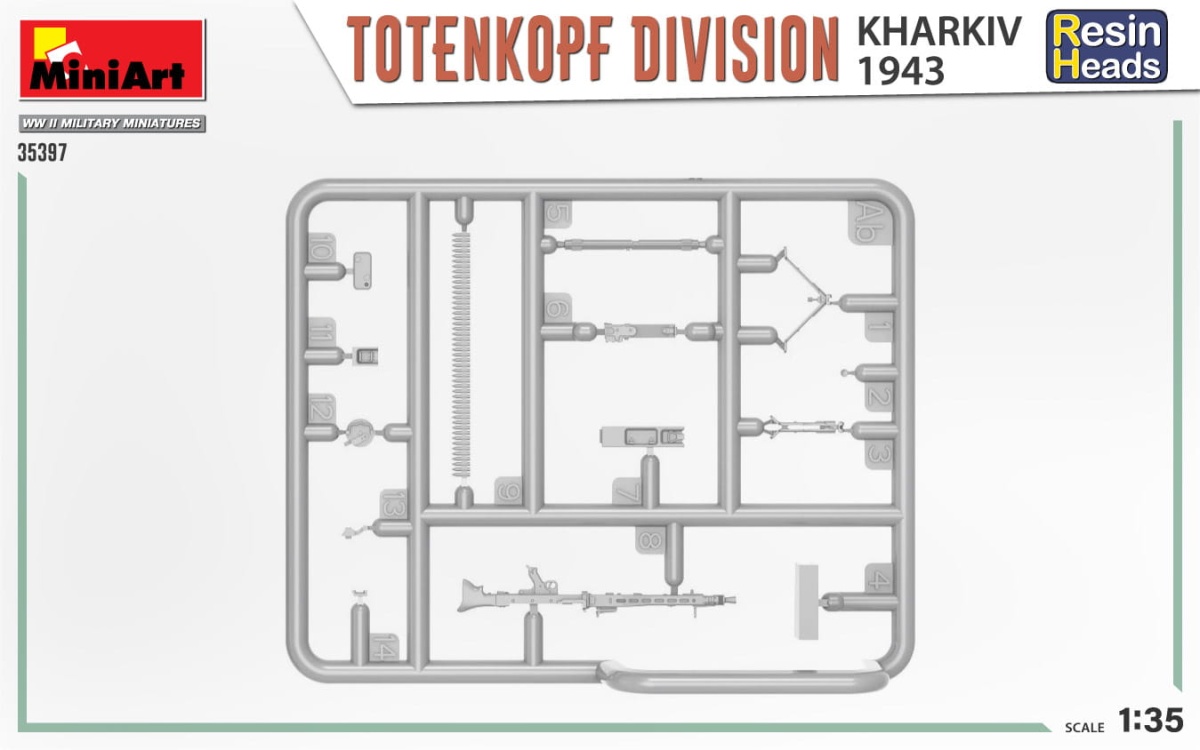 Zdjęcie dodatkowe produktu Totenkopf Division. Kharkov 1943. Resin Heads 1:35 MiniArt 35397