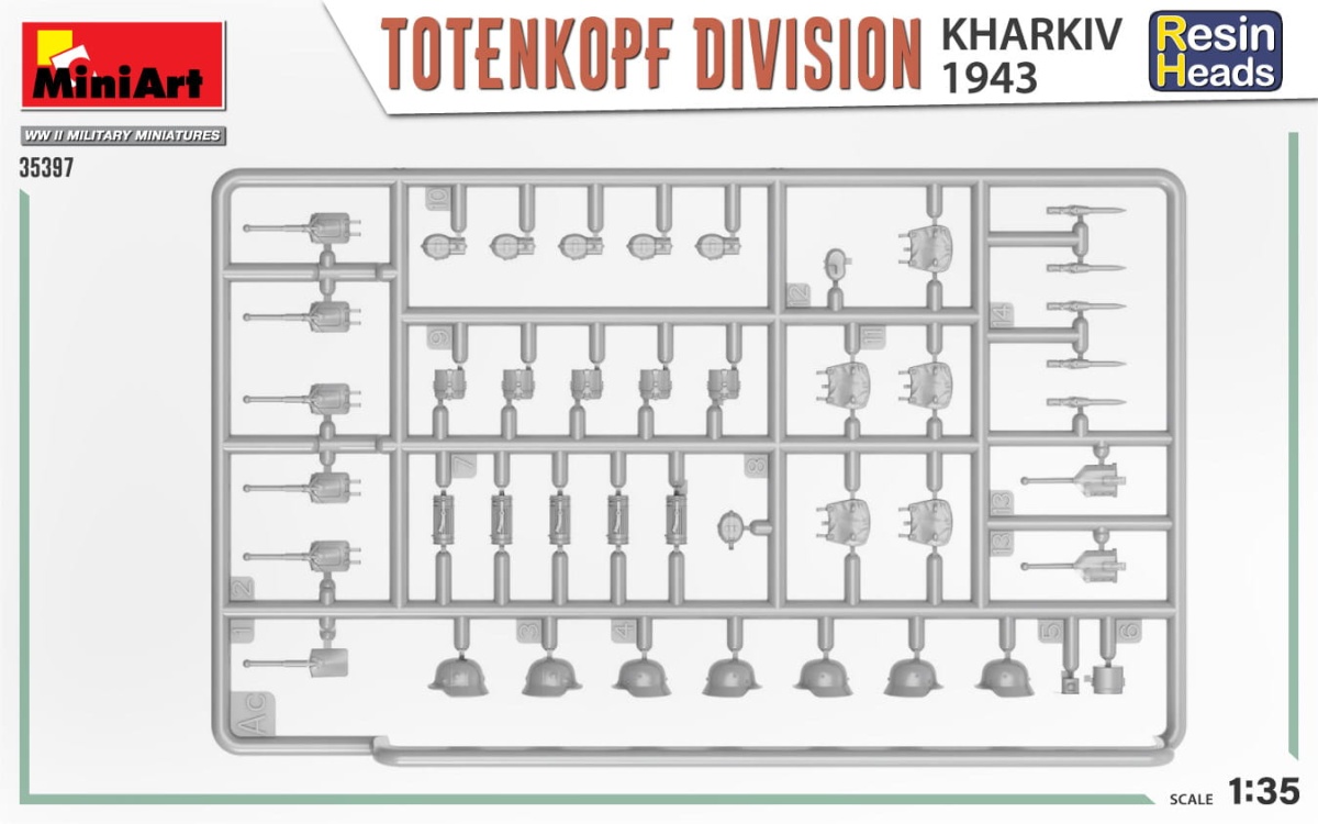Zdjęcie dodatkowe produktu Totenkopf Division. Kharkov 1943. Resin Heads 1:35 MiniArt 35397