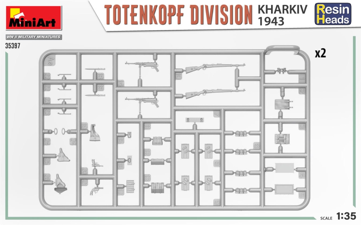Zdjęcie dodatkowe produktu Totenkopf Division. Kharkov 1943. Resin Heads 1:35 MiniArt 35397