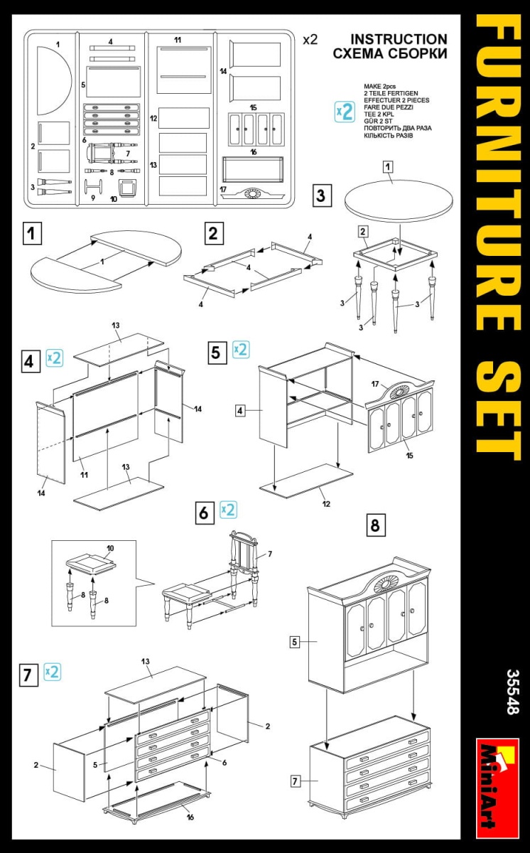 Zdjęcie dodatkowe produktu Furniture Set 1:35 MiniArt 35548