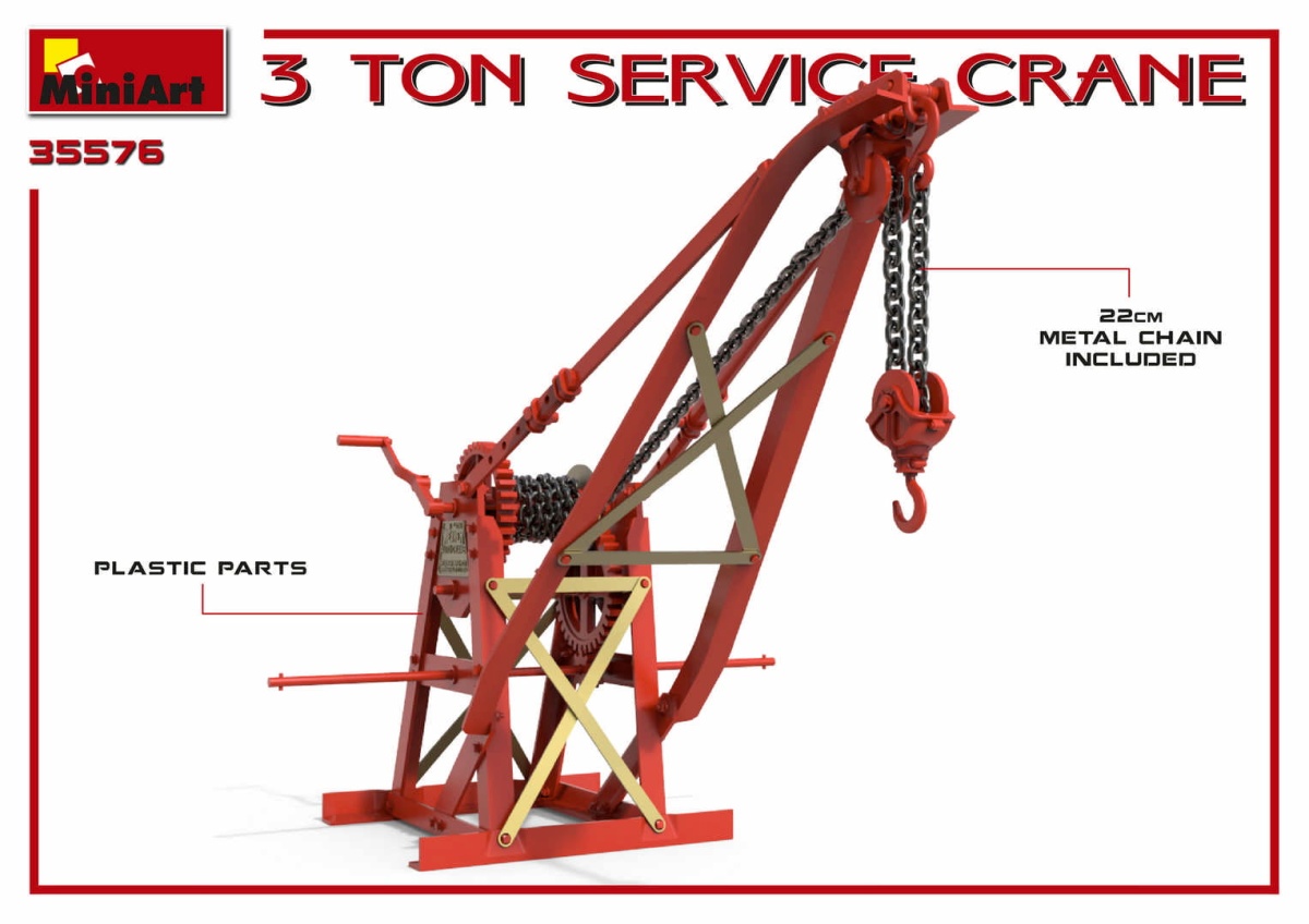 Zdjęcie dodatkowe produktu 3 Ton Service Crane 1:35 MiniArt 35576