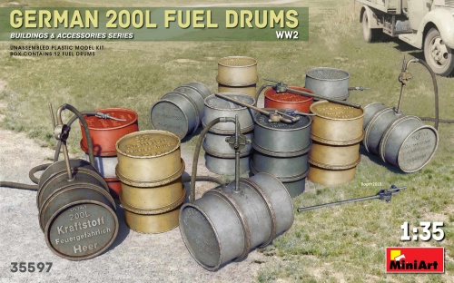 German 200l Fuel Drums WWII 1:35 MiniArt 35597
