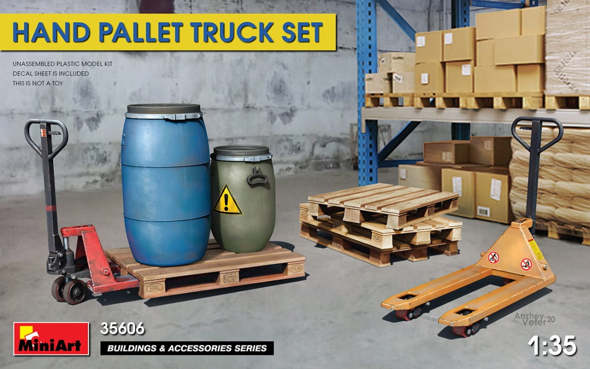 Zdjęcie główne produktu Hand Pallet Truck Set 1:35 MiniArt 35606