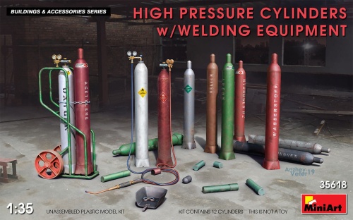 High Pressure Cylinders W/welding Equipment 1:35 MiniArt 35618