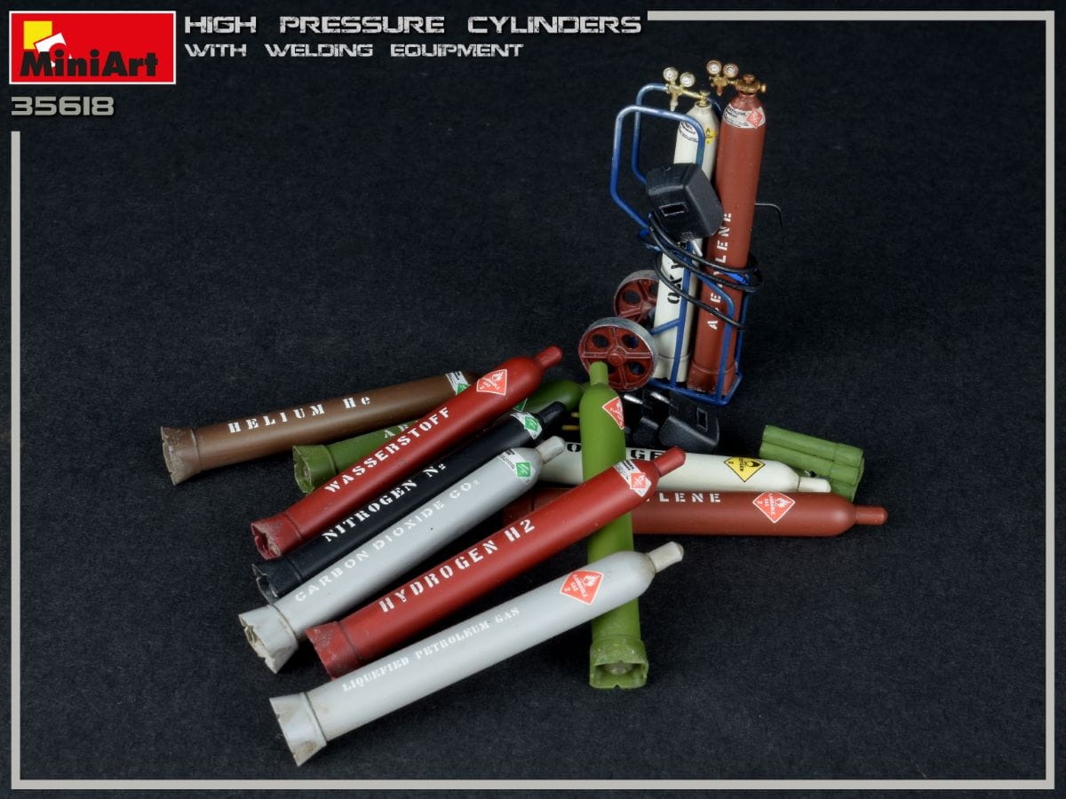 Zdjęcie dodatkowe produktu High Pressure Cylinders W/welding Equipment 1:35 MiniArt 35618