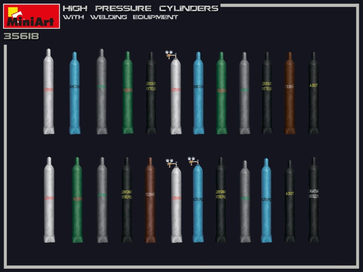 Zdjęcie dodatkowe produktu High Pressure Cylinders W/welding Equipment 1:35 MiniArt 35618
