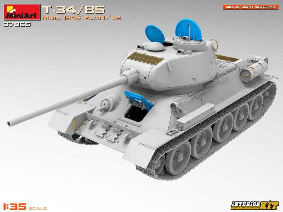 Zdjęcie dodatkowe produktu T-34/85 Mod. 1945. Plant 112. with Interior Kit 1:35 MiniArt 37065