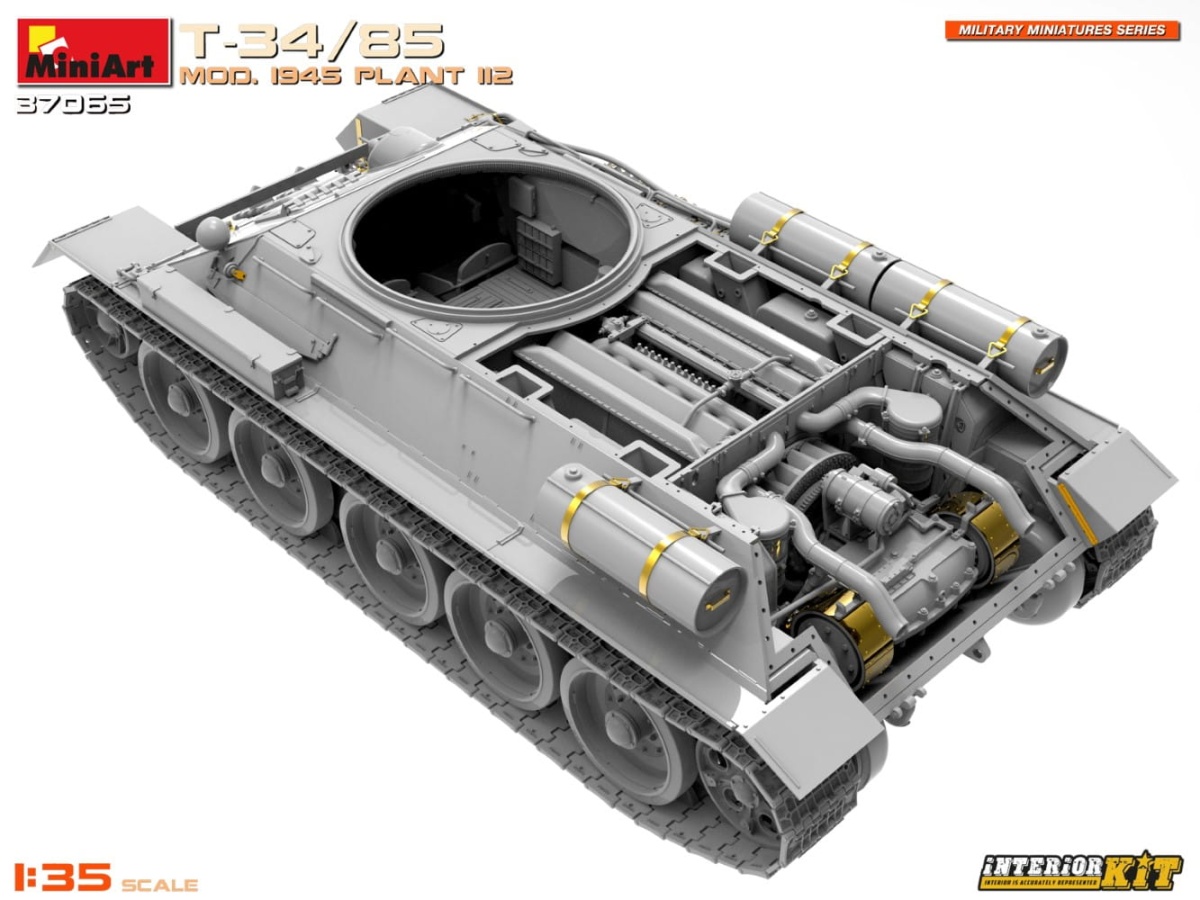 Zdjęcie dodatkowe produktu T-34/85 Mod. 1945. Plant 112. with Interior Kit 1:35 MiniArt 37065