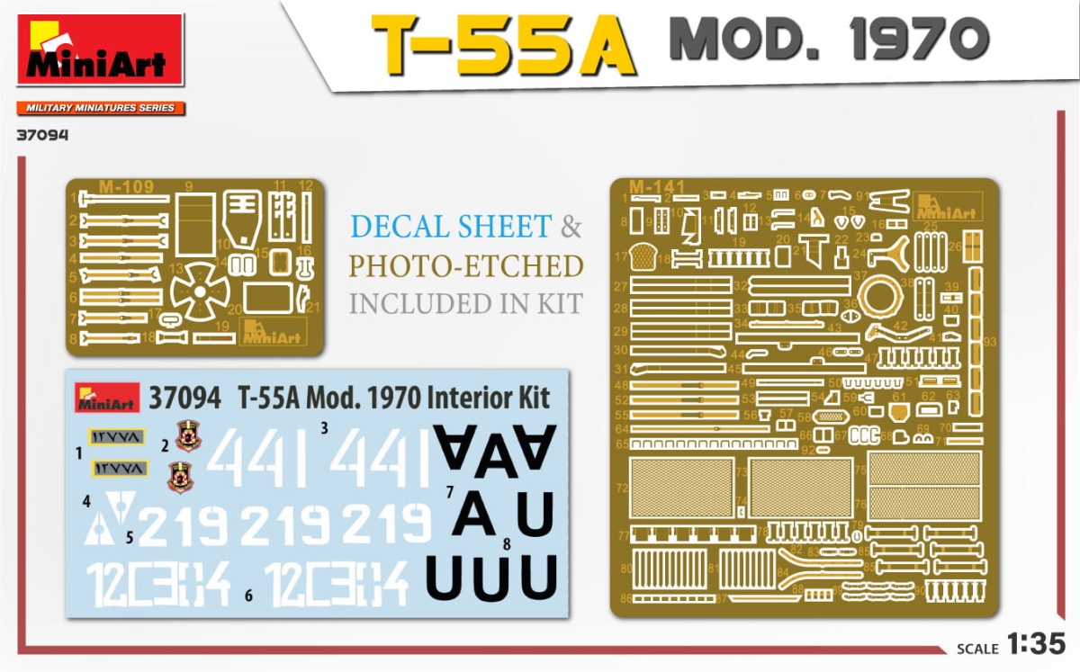 Zdjęcie dodatkowe produktu T-55A Mod. 1970 with Interior Kit 1:35 MiniArt 37094