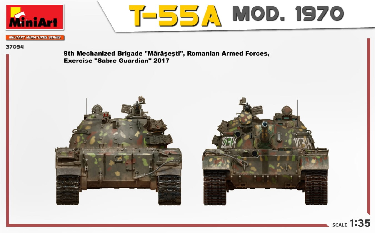 Zdjęcie dodatkowe produktu T-55A Mod. 1970 with Interior Kit 1:35 MiniArt 37094