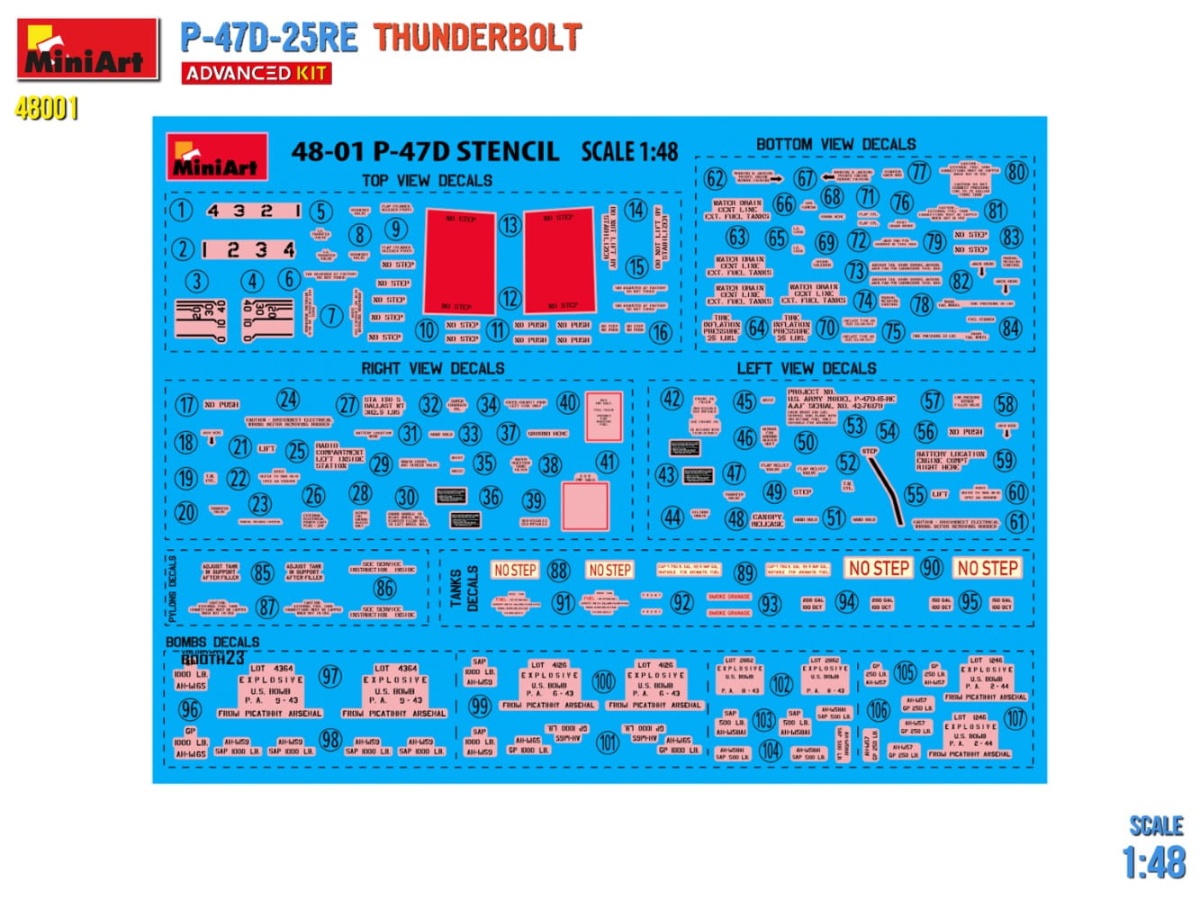Zdjęcie dodatkowe produktu P-47d-25re Thunderbolt. Advanced Kit 1:48 MiniArt 48001