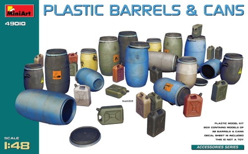 Plastic Barrels and Cans 1:48 MiniArt 49010