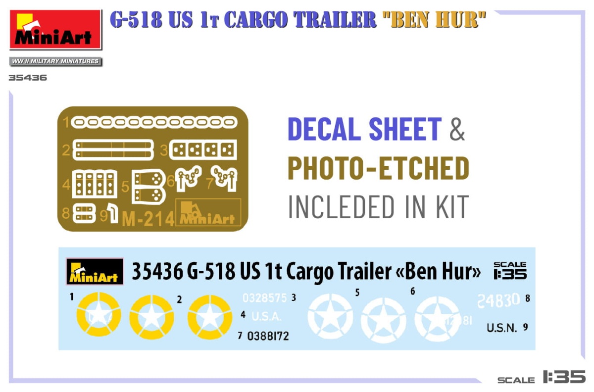 Zdjęcie dodatkowe produktu G-518 US 1T Cargo Trailer Ben Hur 1:35 MiniArt 35436