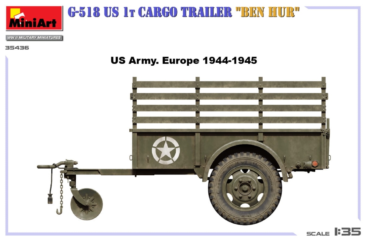 Zdjęcie dodatkowe produktu G-518 US 1T Cargo Trailer Ben Hur 1:35 MiniArt 35436
