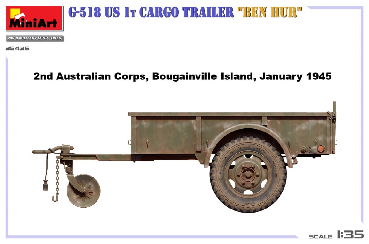 Zdjęcie dodatkowe produktu G-518 US 1T Cargo Trailer Ben Hur 1:35 MiniArt 35436