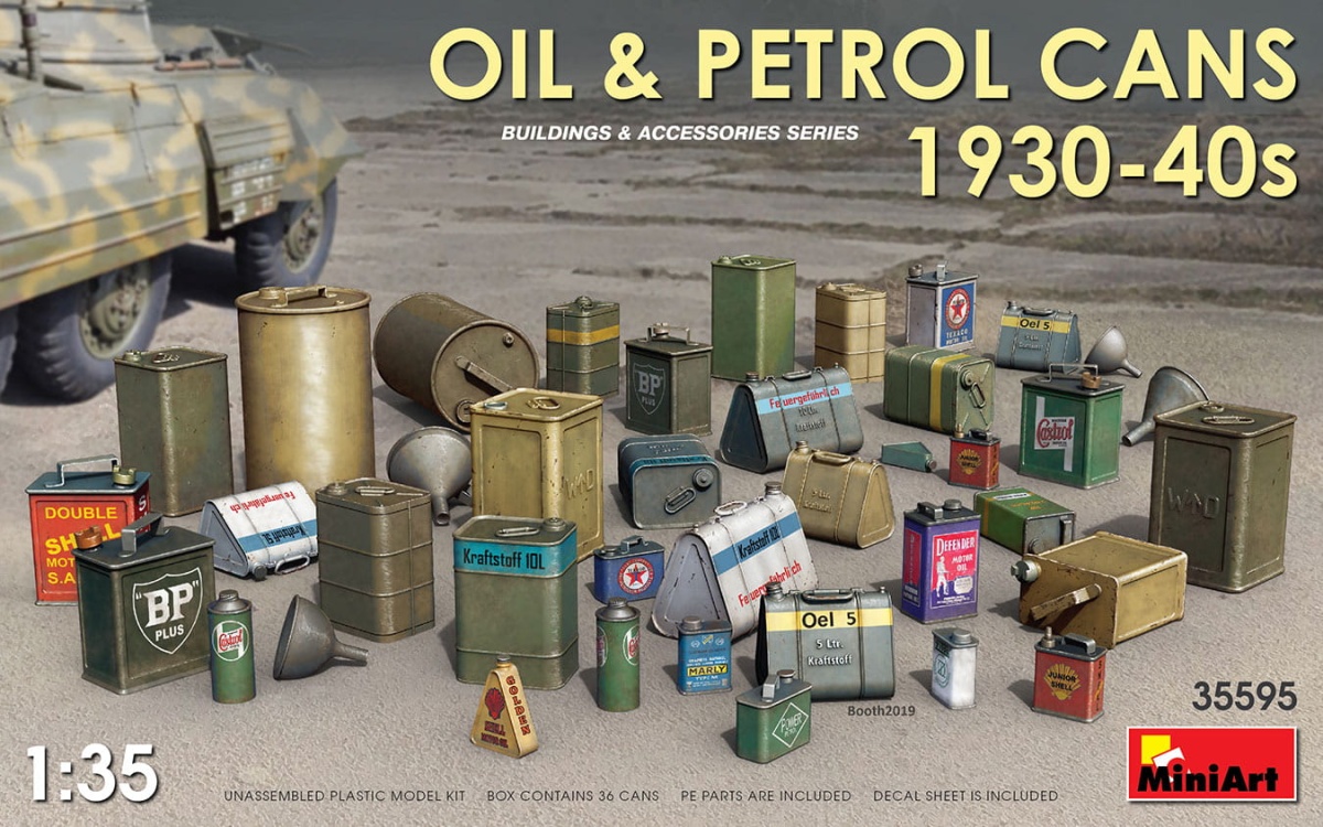Zdjęcie główne produktu Oil and Petrol Cans 1930-40s 1:35 MiniArt 35595