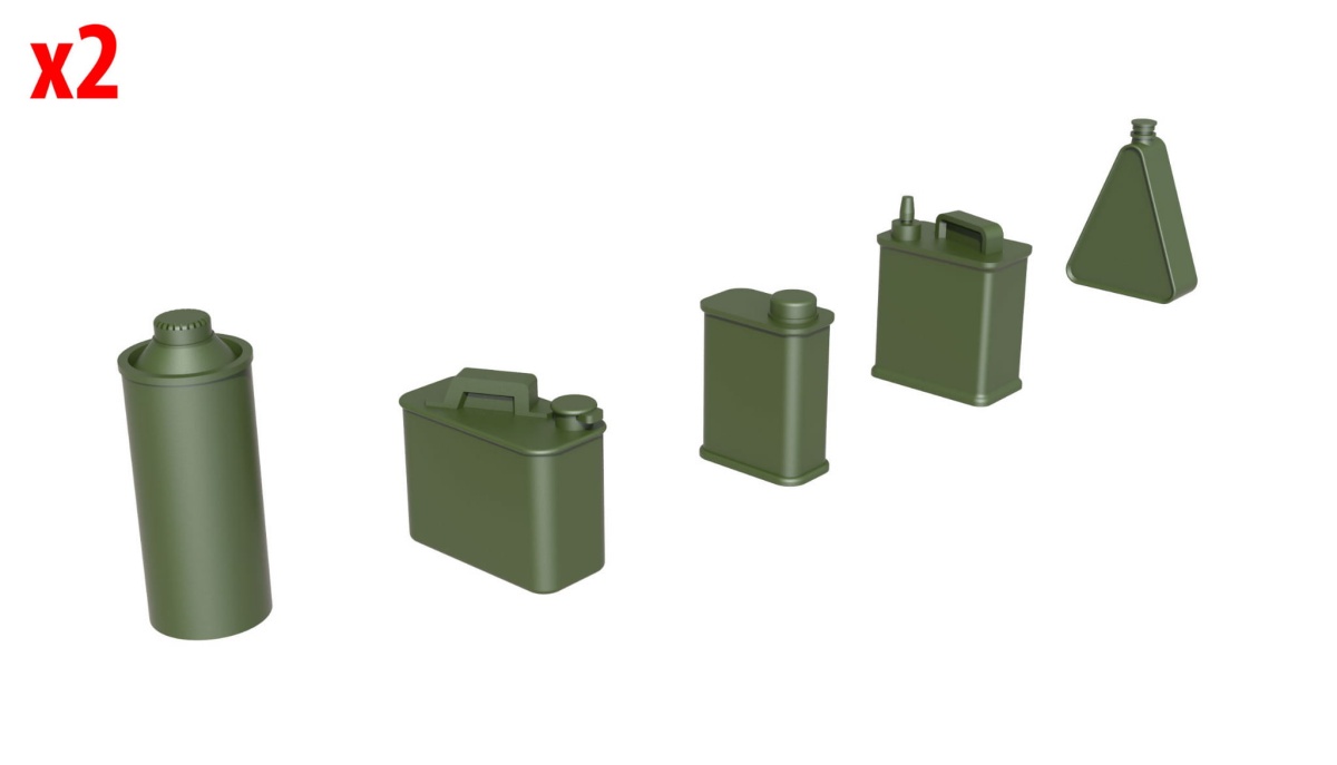 Zdjęcie dodatkowe produktu Oil and Petrol Cans 1930-40s 1:35 MiniArt 35595