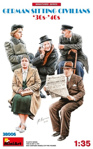 German Sitting Civilians 30s-40s 1:35 MiniArt 38006