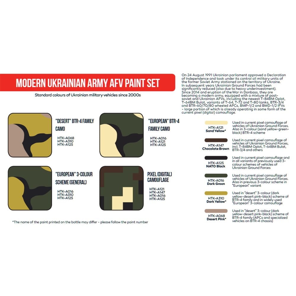 Zdjęcie dodatkowe produktu Hataka AS112 Modern Ukrainian Army AFV paint set 17ml
