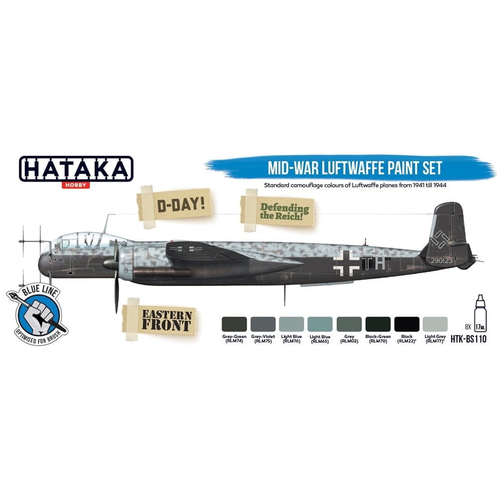 Zdjęcie dodatkowe produktu Hataka BS110 Mid-War Luftwaffe paint set 17ml