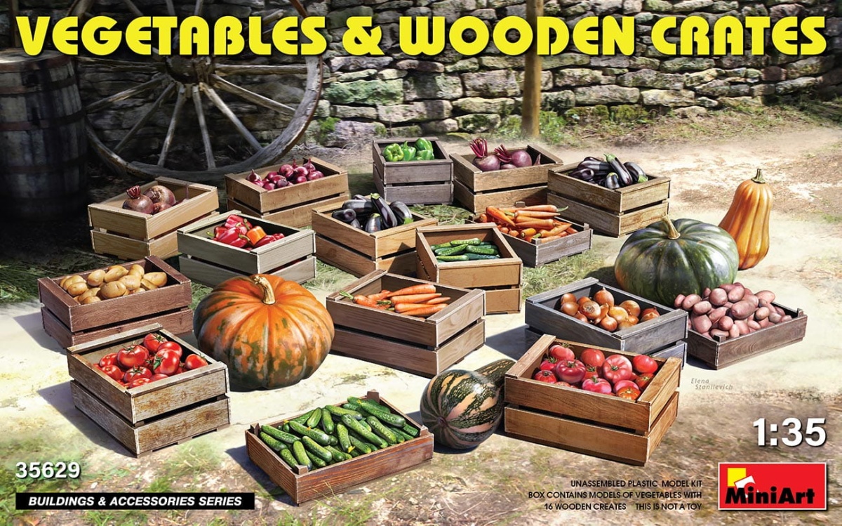 Zdjęcie główne produktu Vegetables and Wooden Crates 1:35 MiniArt 35629