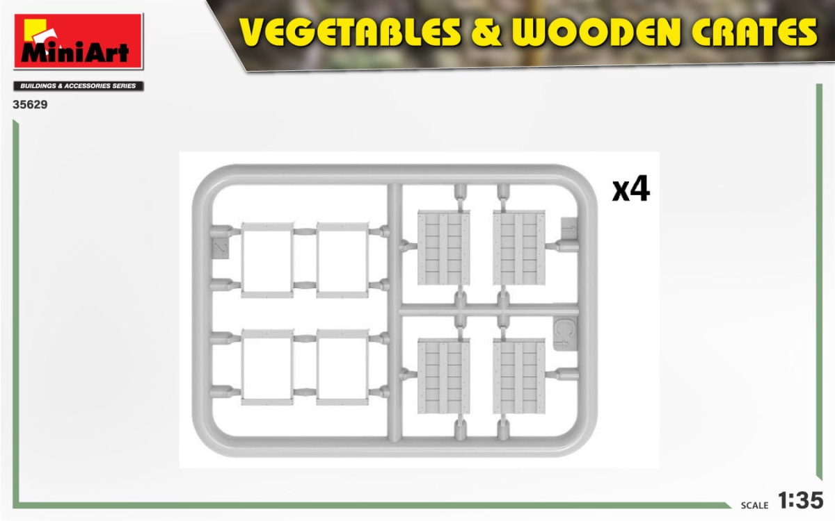 Zdjęcie dodatkowe produktu Vegetables and Wooden Crates 1:35 MiniArt 35629