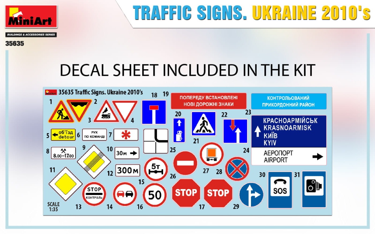 Zdjęcie dodatkowe produktu Traffic Signs Ukraine 2010s 1:35 MiniArt 35635