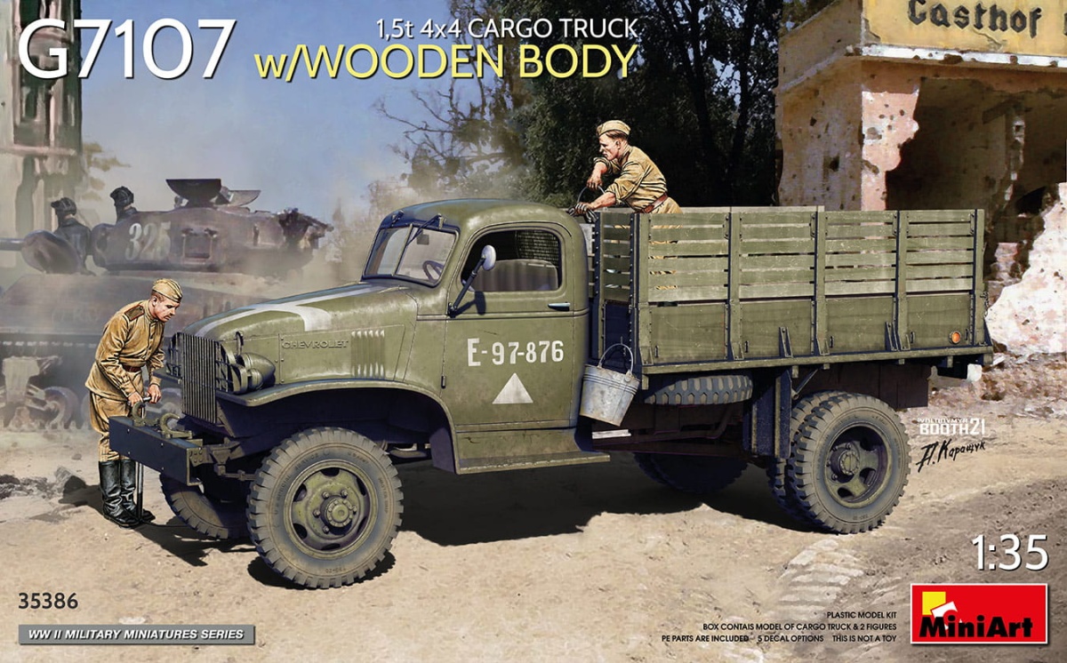 Zdjęcie główne produktu 1,5t 4x4 G7107 Cargo Truck w/Wooden Body 1:35 MiniArt 35386