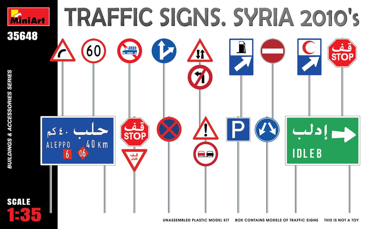 Zdjęcie główne produktu Traffic Signs Syria 2010s 1:35 MiniArt 35648