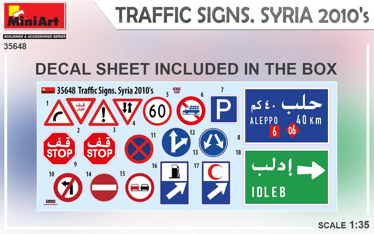Zdjęcie dodatkowe produktu Traffic Signs Syria 2010s 1:35 MiniArt 35648