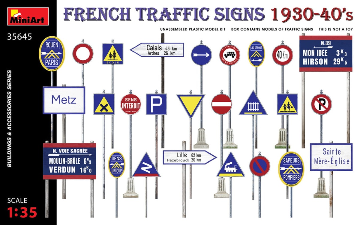 Zdjęcie główne produktu French Traffic Signs 1930-40s 1:35 MiniArt 35645