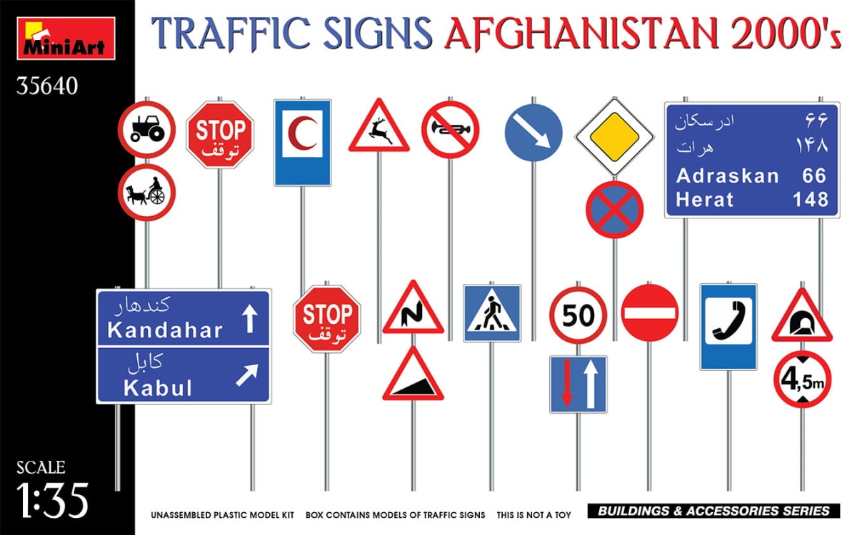 Zdjęcie główne produktu Traffic Signs Afghanistan 2000s 1:35 MiniArt 35640