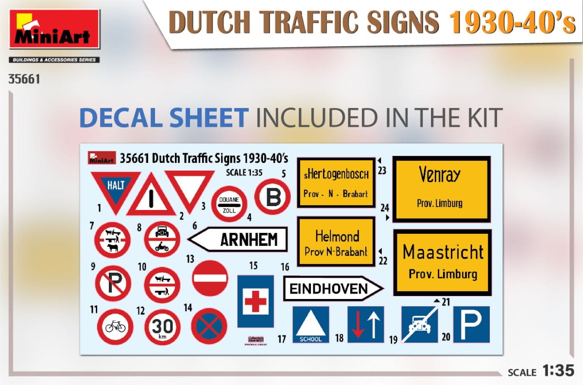 Zdjęcie dodatkowe produktu Dutch Traffic Signs 1930-40s 1:35 MiniArt 35661