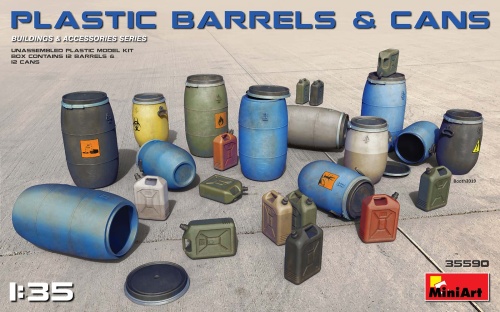 Plastic Barrels and Cans 1:35 MiniArt 35590