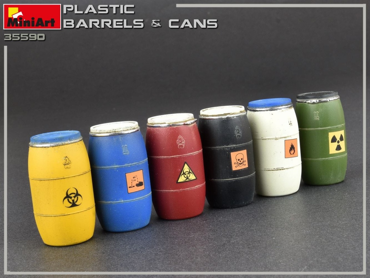Zdjęcie dodatkowe produktu Plastic Barrels and Cans 1:35 MiniArt 35590