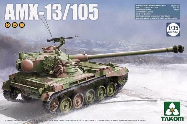 Zdjęcie główne produktu French Light Tank AMX-13/105 2in1 1:35 Takom 2062