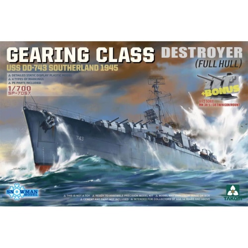 USS DD-743 Southerland Destroyer Takom SP-7057