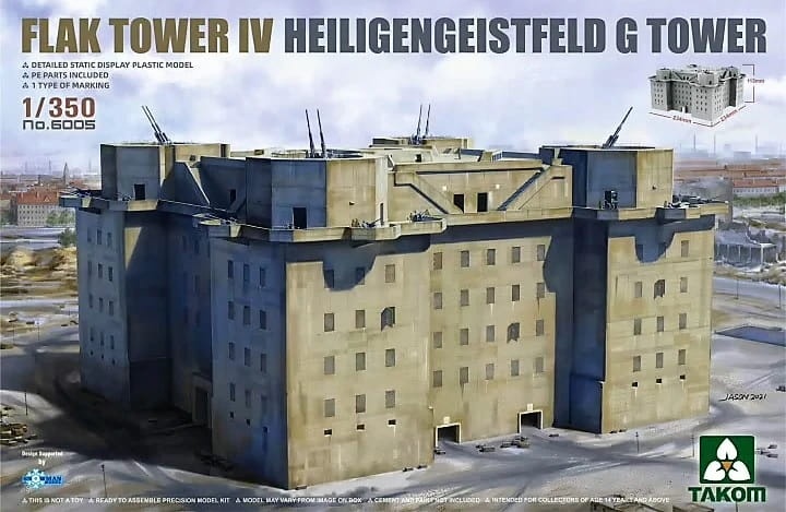 Zdjęcie główne produktu Flak Tower IV Heiligengeistfeld G Tower 1:350 Takom 6005