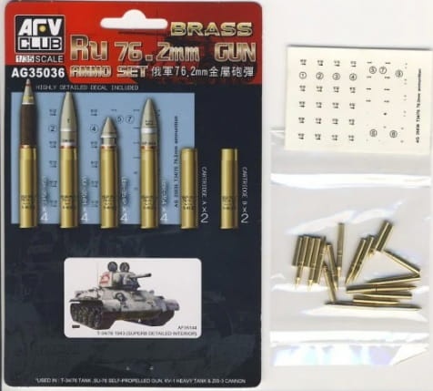 Zdjęcie główne produktu BRASS Ru 76.2mm Gun Ammo Set 1:35 AFV Club AG35036