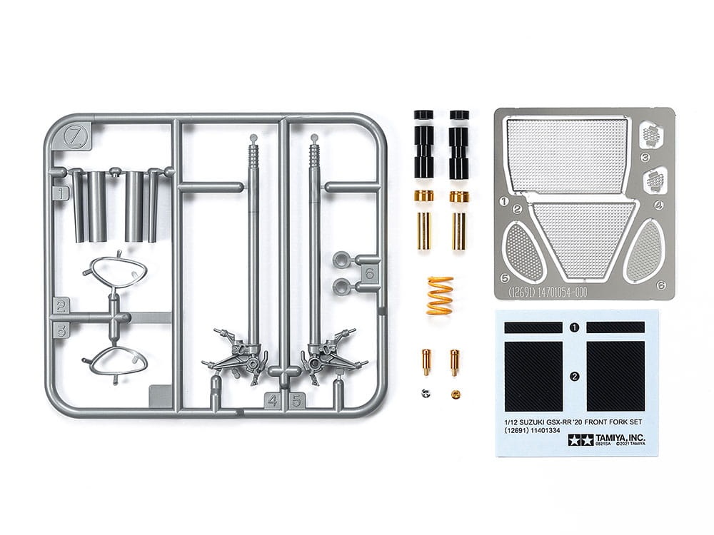 Zdjęcie główne produktu Suzuki GSX-RR 20 Front Fork Set 1:12 Tamiya 12691