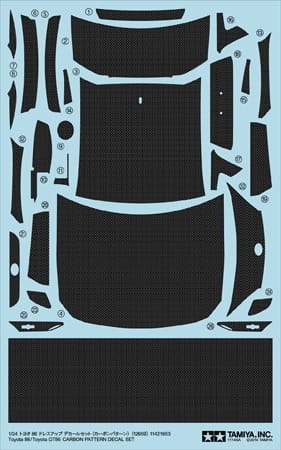 Toyota 86 Dress-Up Decal Set (Carbon Pattern) 1:24 Tamiya 12659