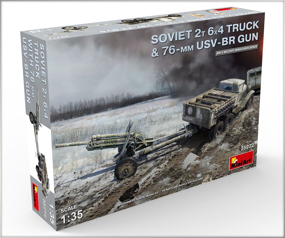 Zdjęcie dodatkowe produktu Soviet 2T 6x4 Truck and 76mm USV-BR Gun 1:35 MiniArt 35272