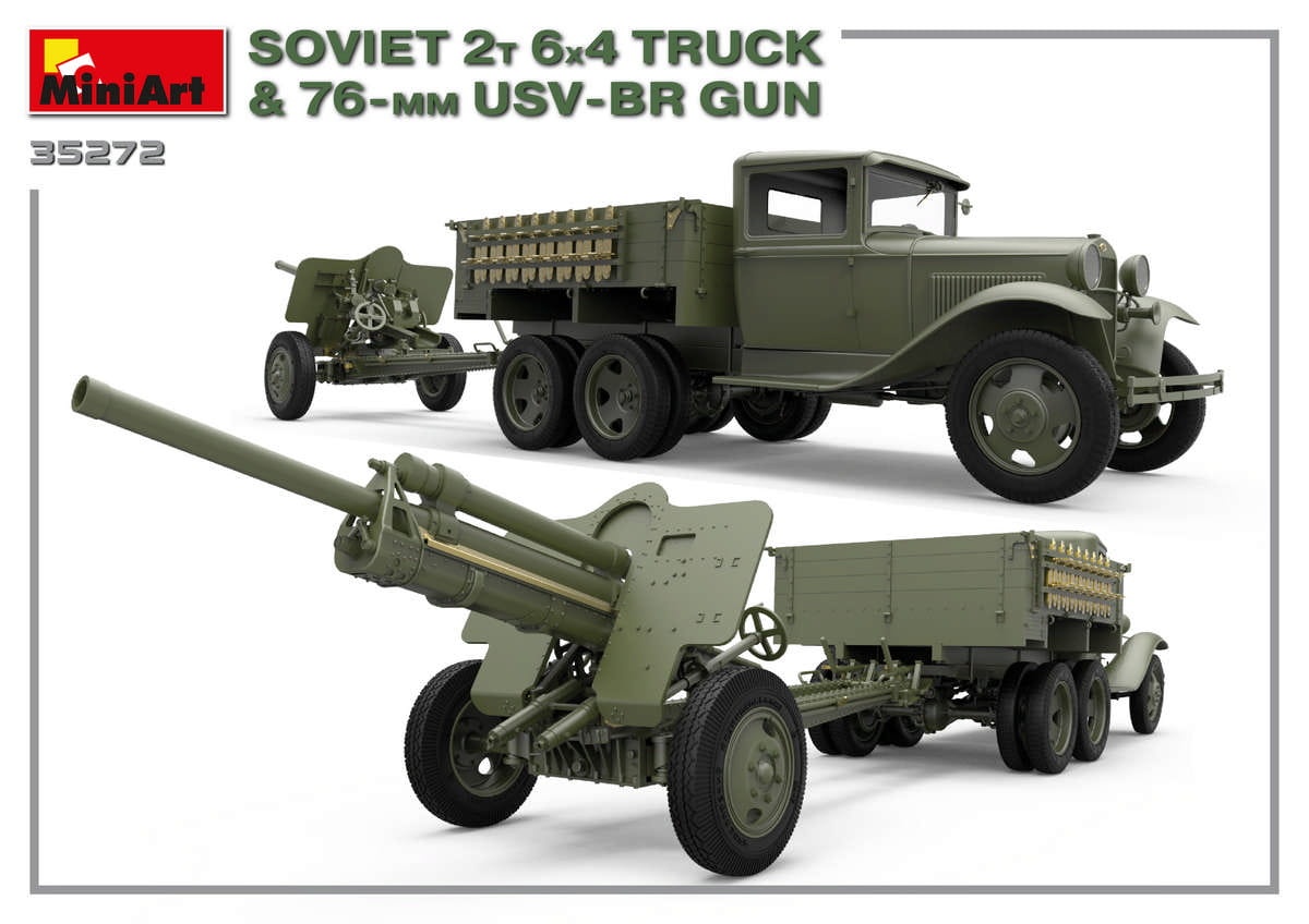 Zdjęcie dodatkowe produktu Soviet 2T 6x4 Truck and 76mm USV-BR Gun 1:35 MiniArt 35272