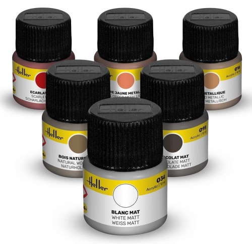 Sailing Ships 6x12ml acrylic paint set and brush Heller 9406