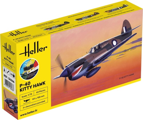 P-40 Kitty Hawk STARTER KIT 1:72 Heller 56266