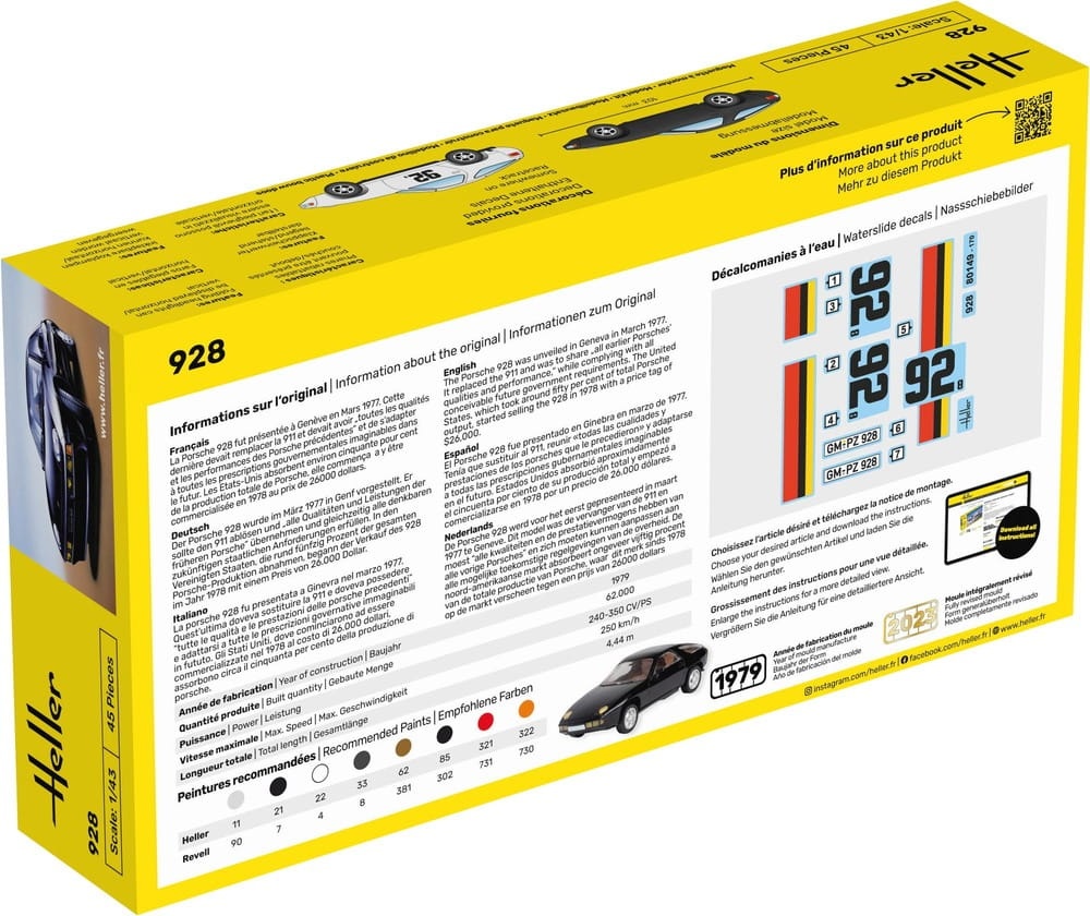 Zdjęcie dodatkowe produktu Porsche 928 1:43 Heller 80149