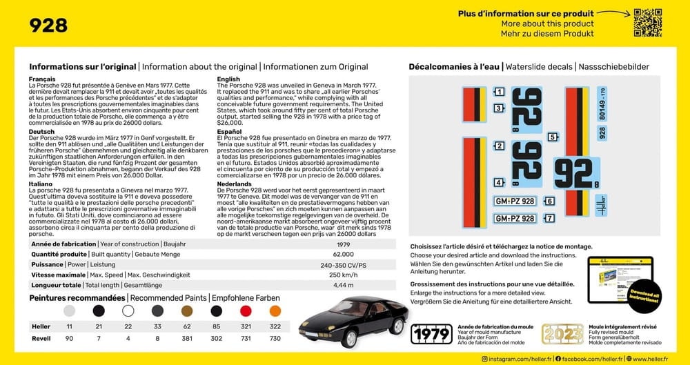 Zdjęcie dodatkowe produktu Porsche 928 1:43 Heller 80149